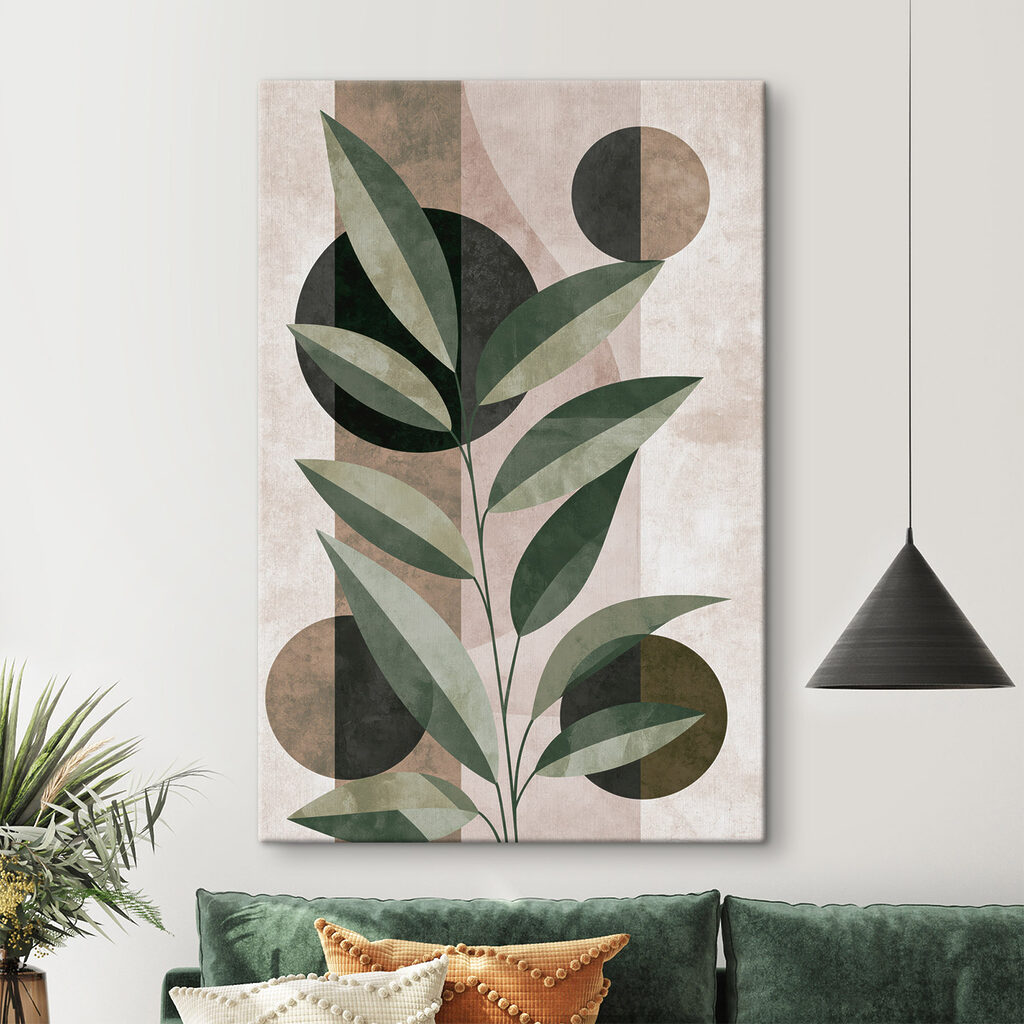 Plant with leaves and circles