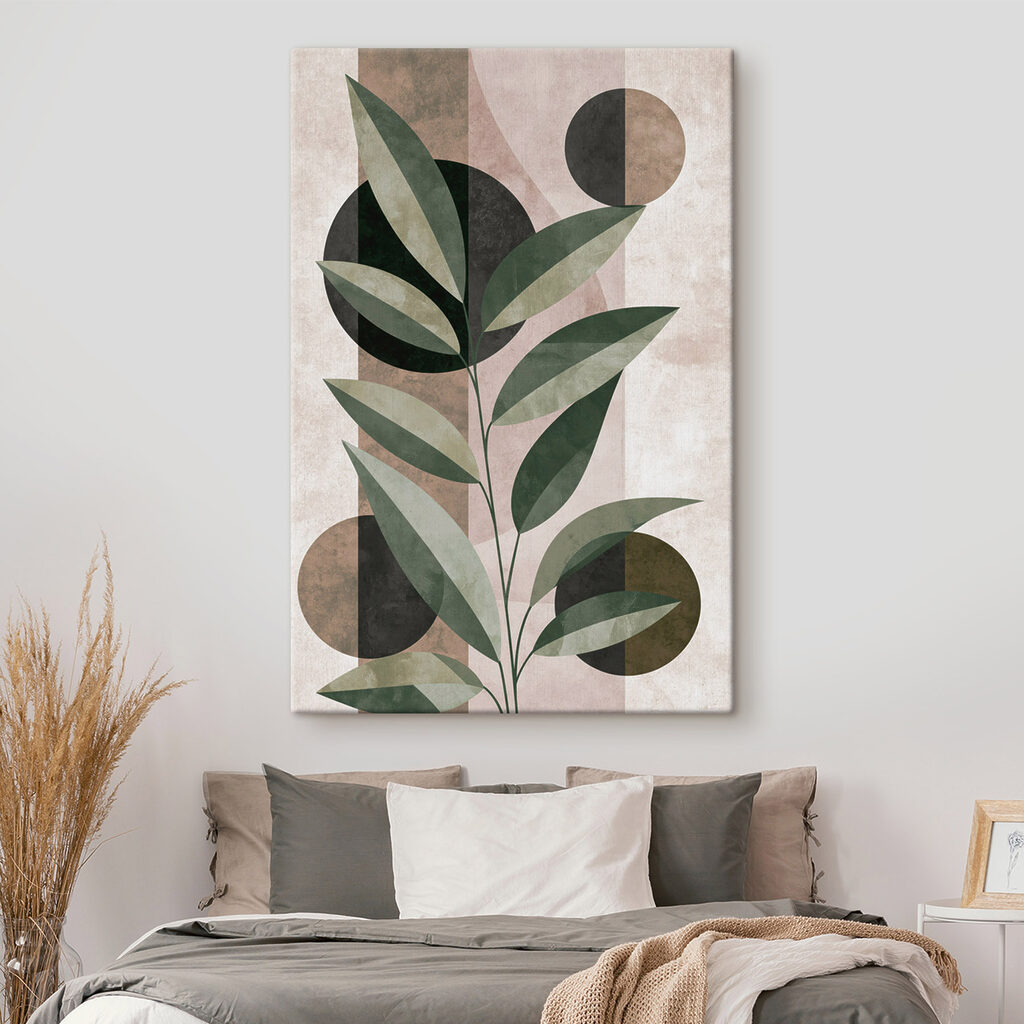 Plant with leaves and circles