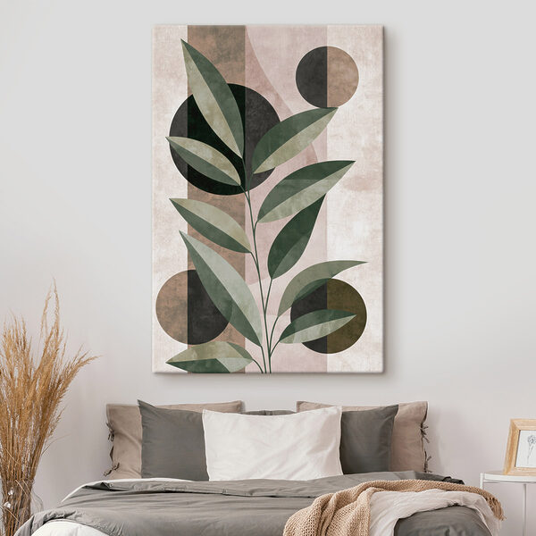 Plant with leaves and circles