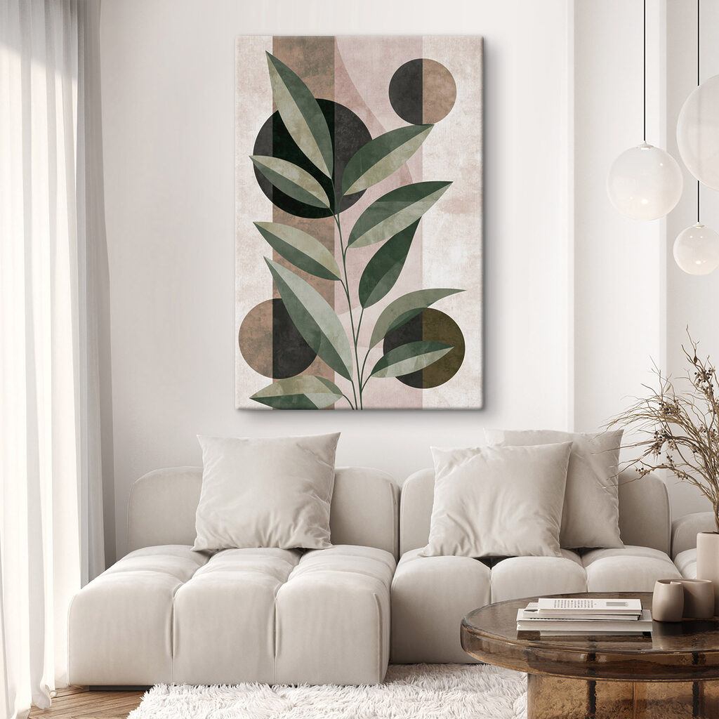Plant with leaves and circles