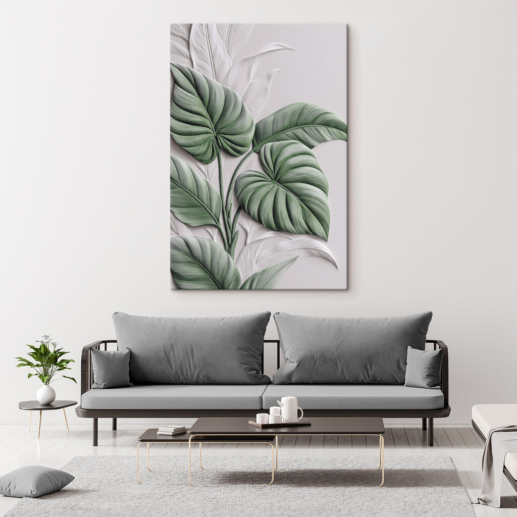 Lush greenery on textured background Lush greenery on textured background