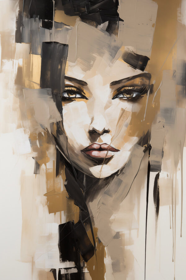 Painting of a woman's face Painting of a woman's face