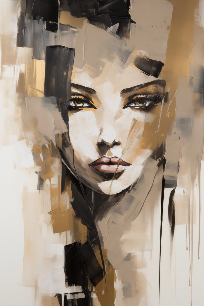 Painting of a woman's face Painting of a woman's face