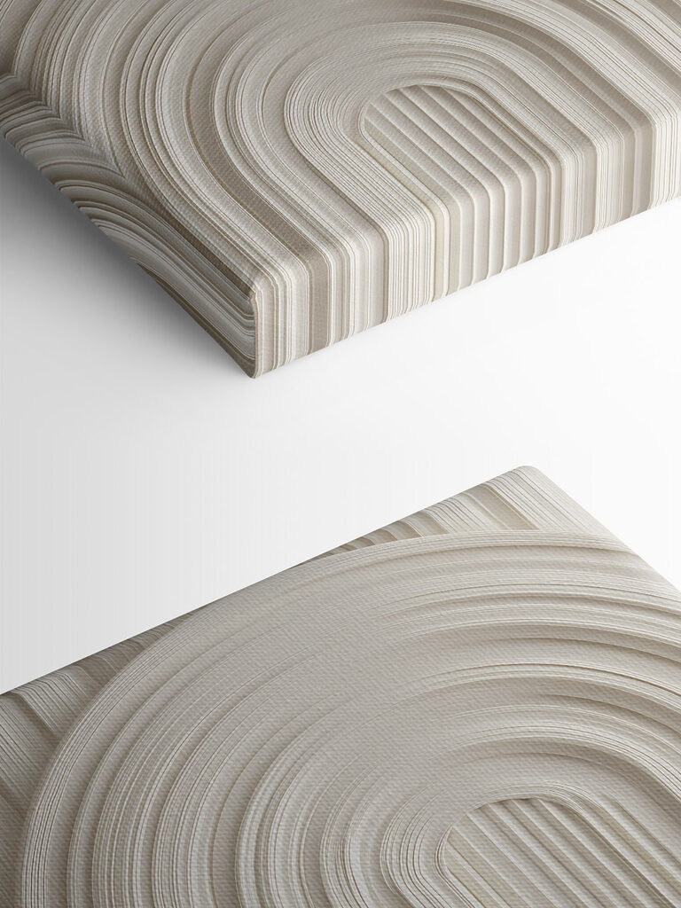 White wall with curved shapes White wall with curved shapes