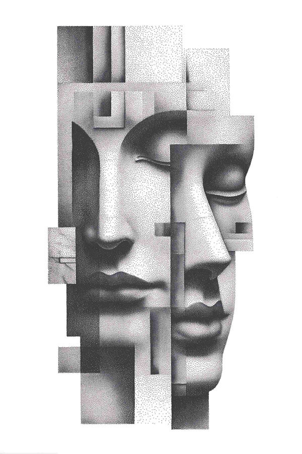 Face made out of dots