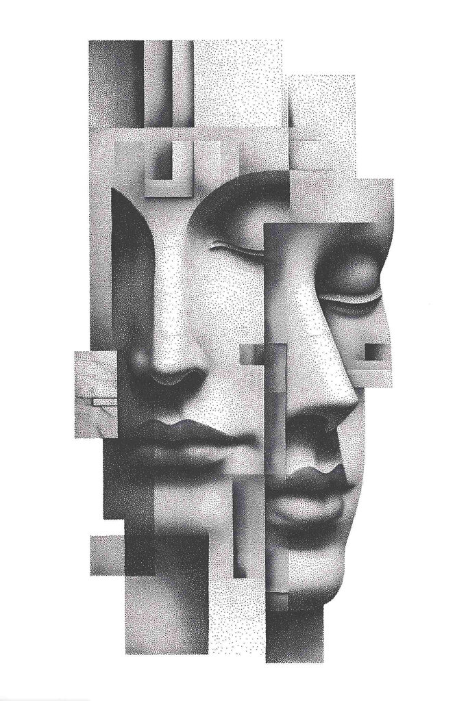 Face made out of dots