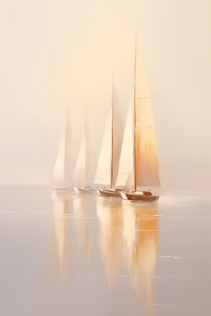 Group of sailboats on water Group of sailboats on water