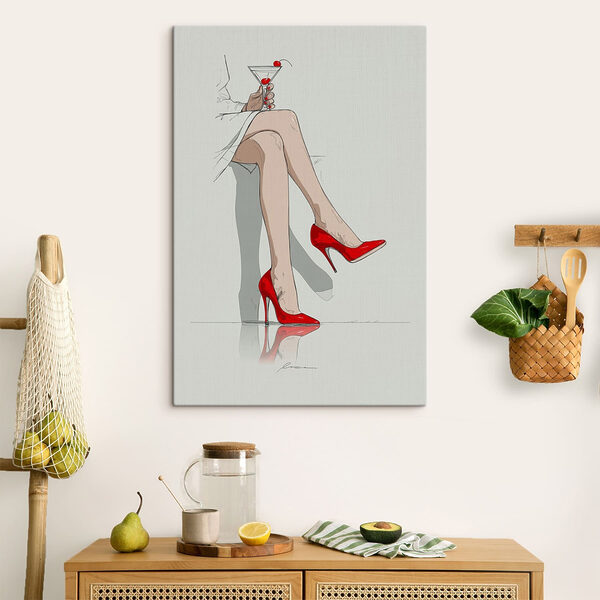 Woman's legs in red high heels Woman's legs in red high heels