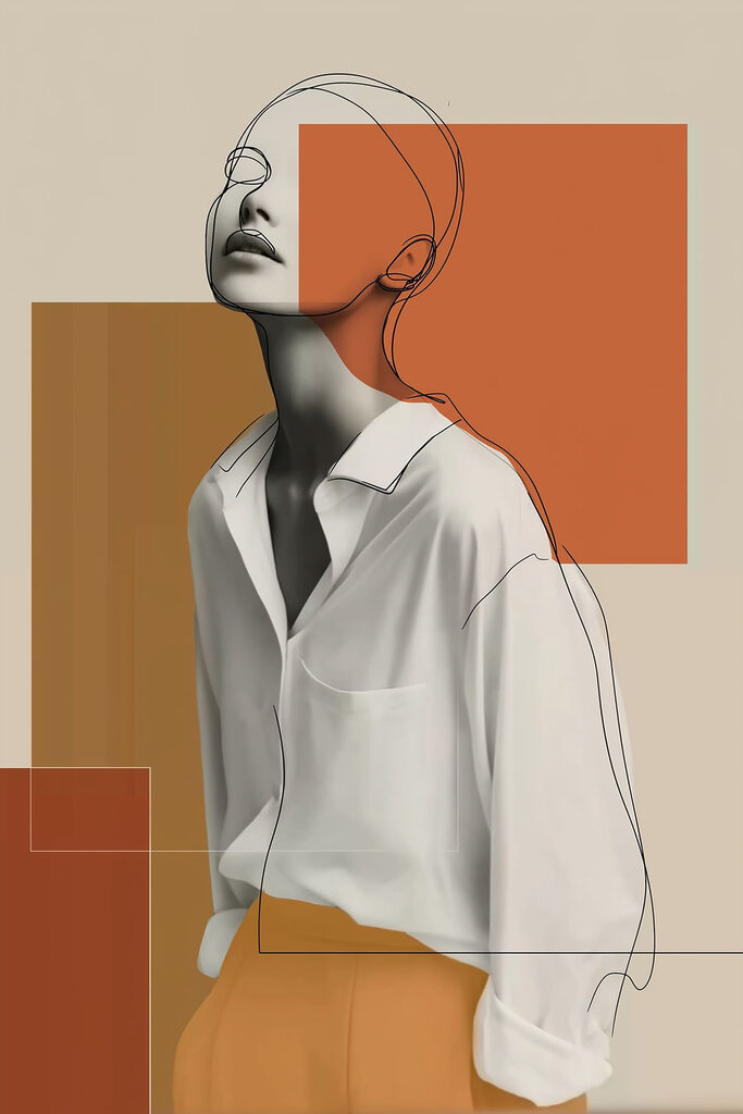 Woman with a white shirt