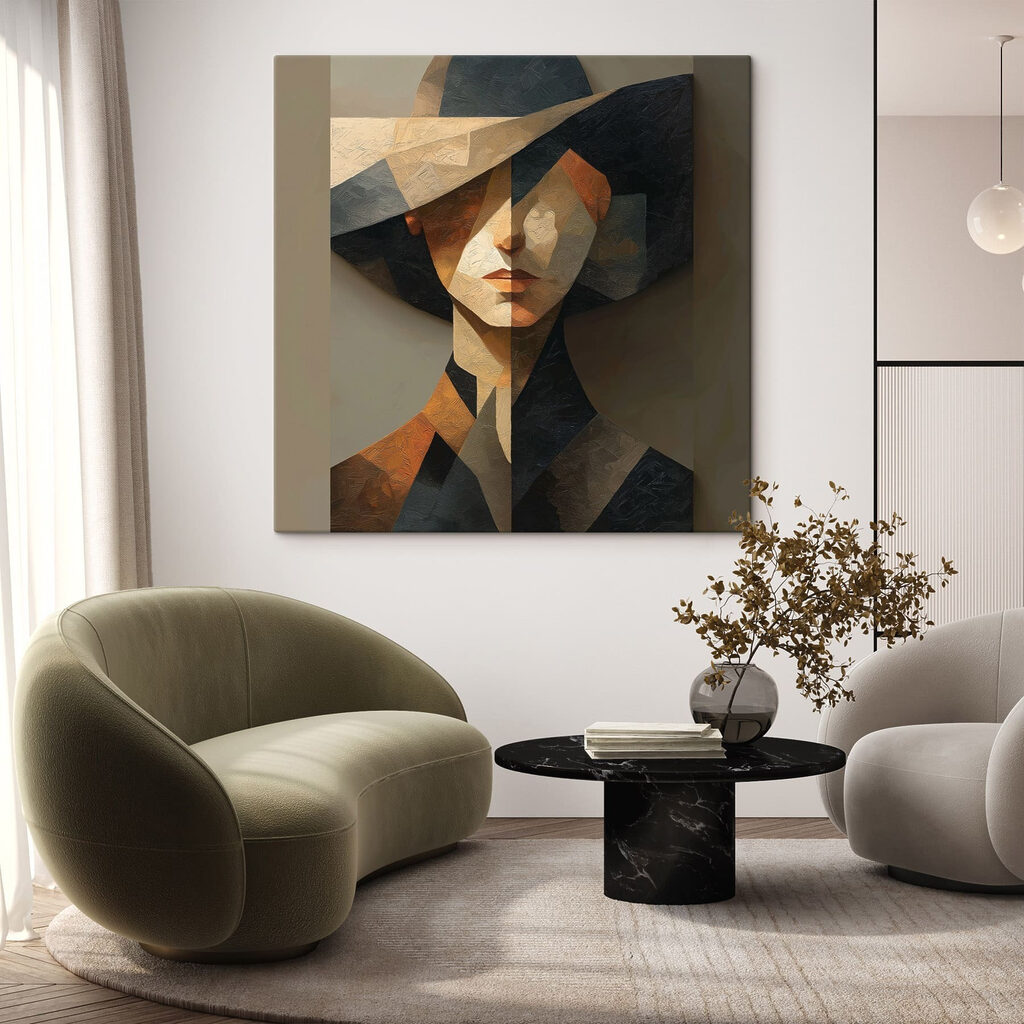 Painting of a woman wearing a hat Painting of a woman wearing a hat