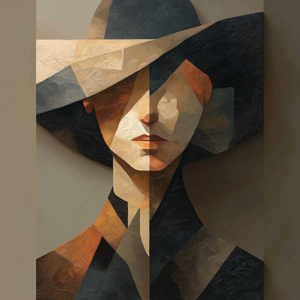 Painting of a woman wearing a hat Painting of a woman wearing a hat