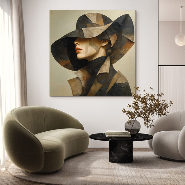 Painting of a woman wearing a hat Painting of a woman wearing a hat
