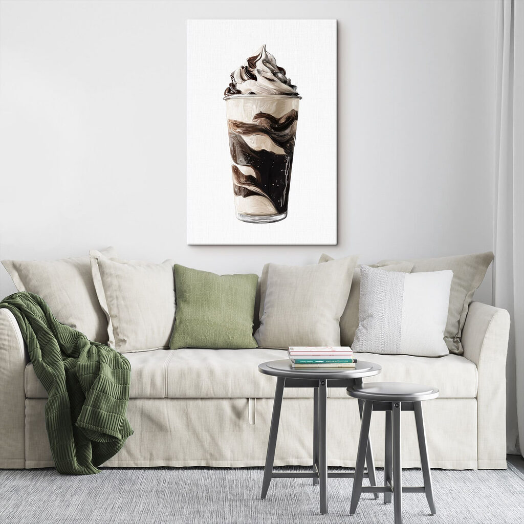 Chocolate and vanilla ice cream in a cup
