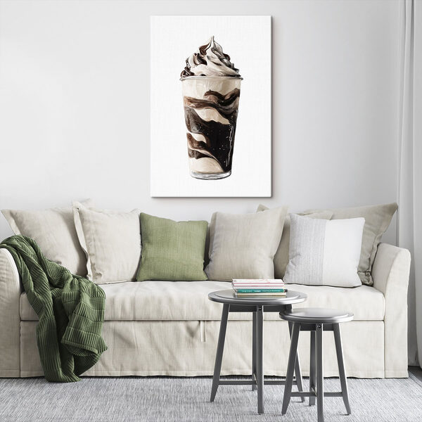 Chocolate and vanilla ice cream in a cup