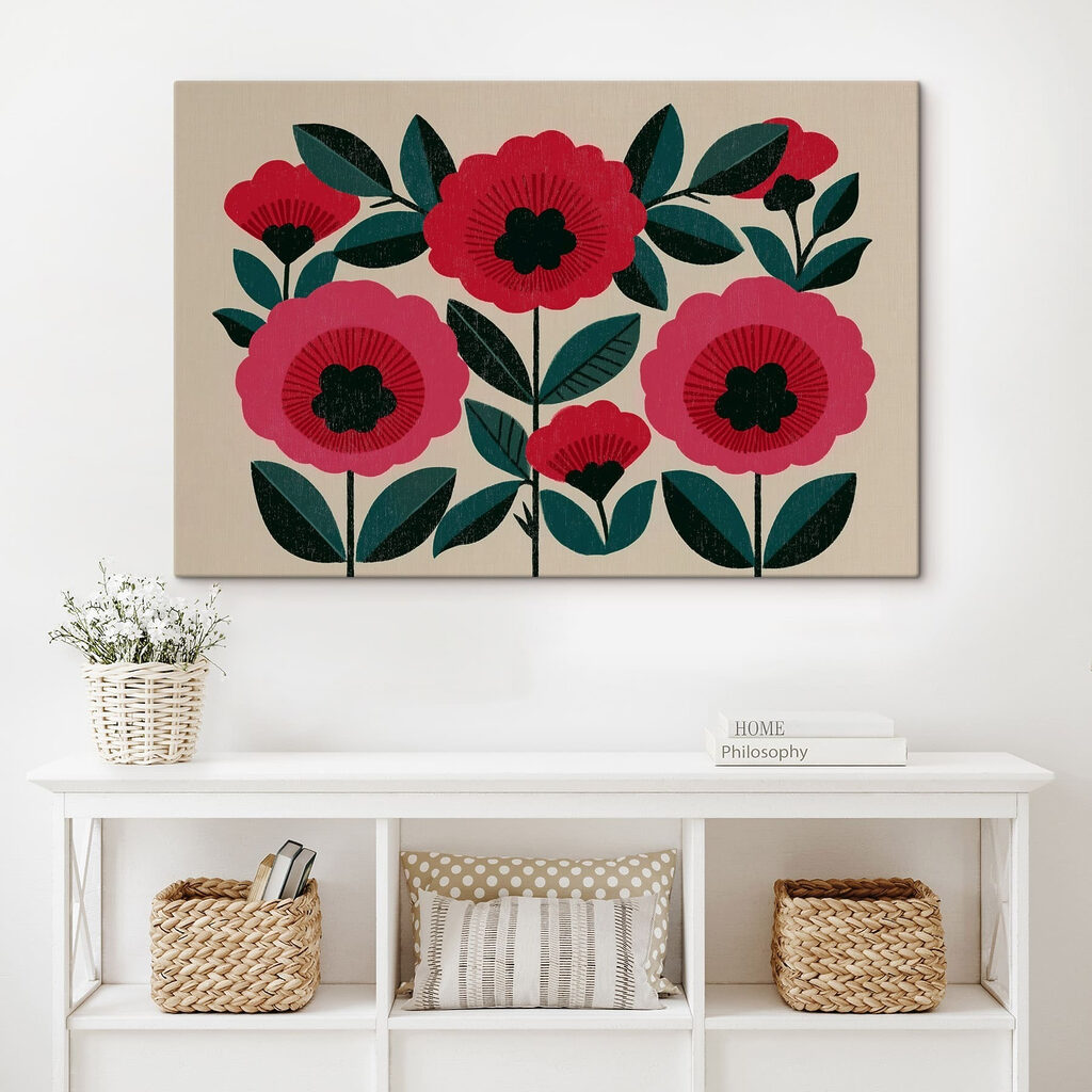 Painting of flowers and leaves Painting of flowers and leaves