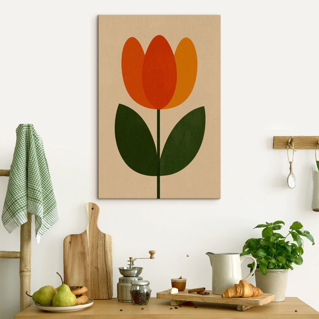 Flower with orange and green leaves