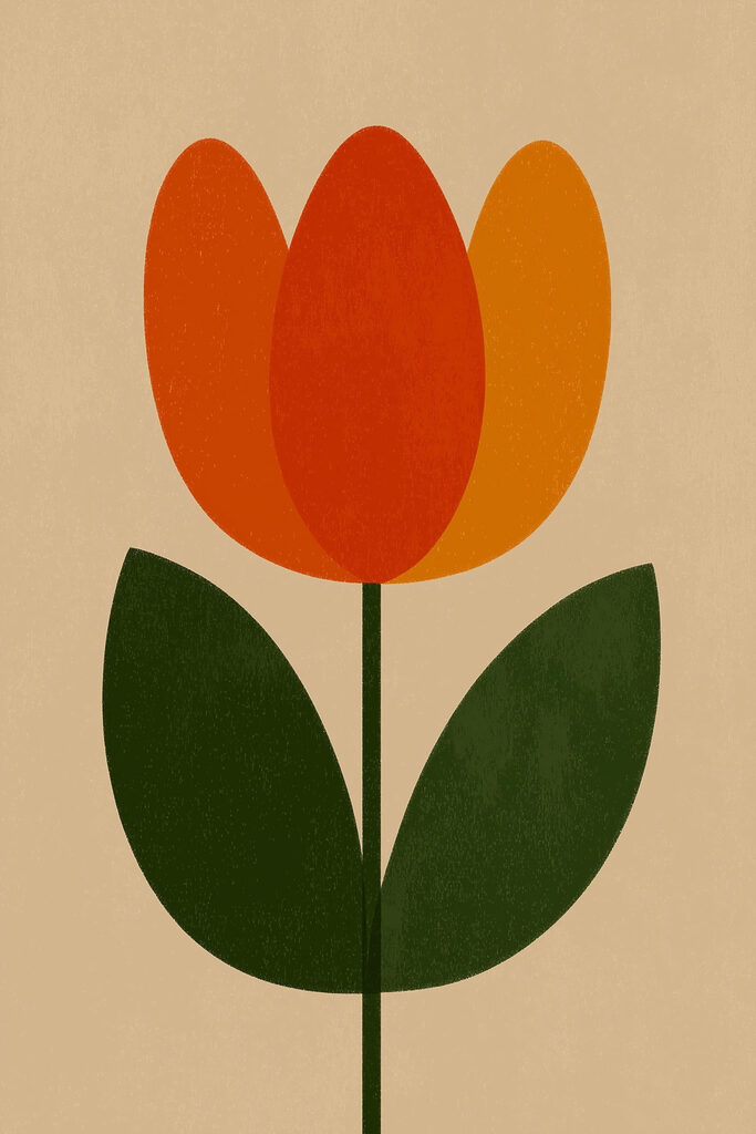 Flower with orange and green leaves