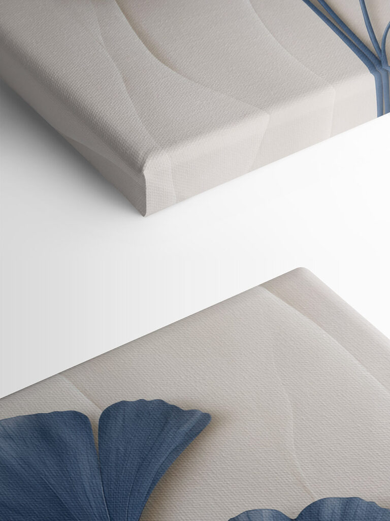 Elegant botanical design in blue tones