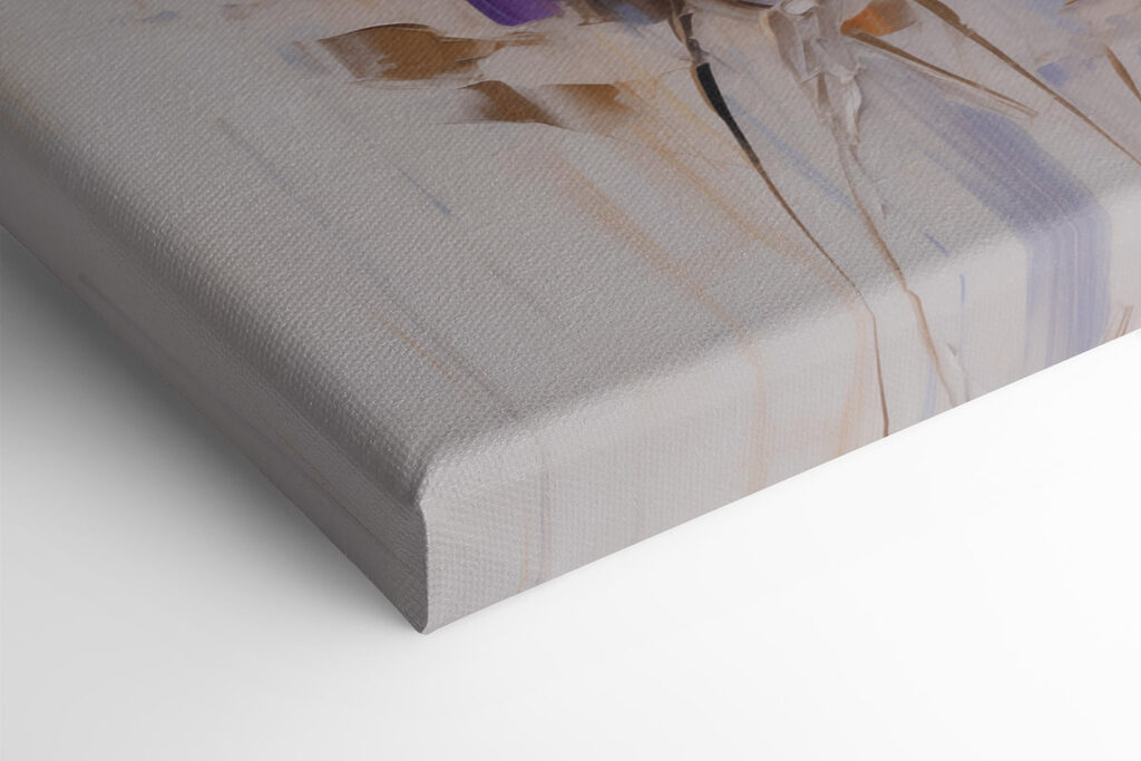 Painting of flowers on a white surface