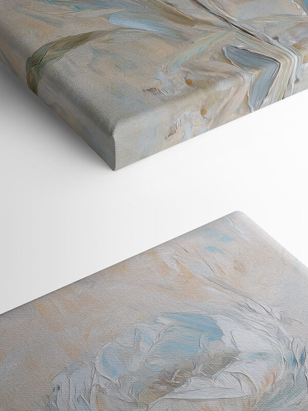 Painting of flowers on a white surface