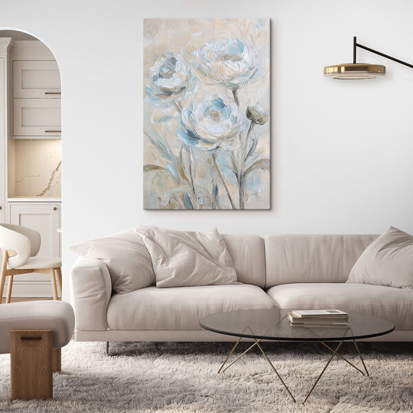 Painting of flowers on a white surface