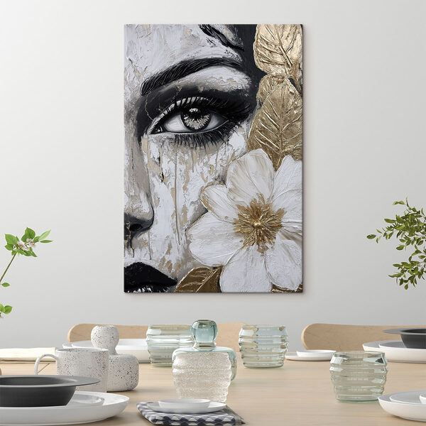 - Striking portrait with flower detail - Striking portrait with flower detail