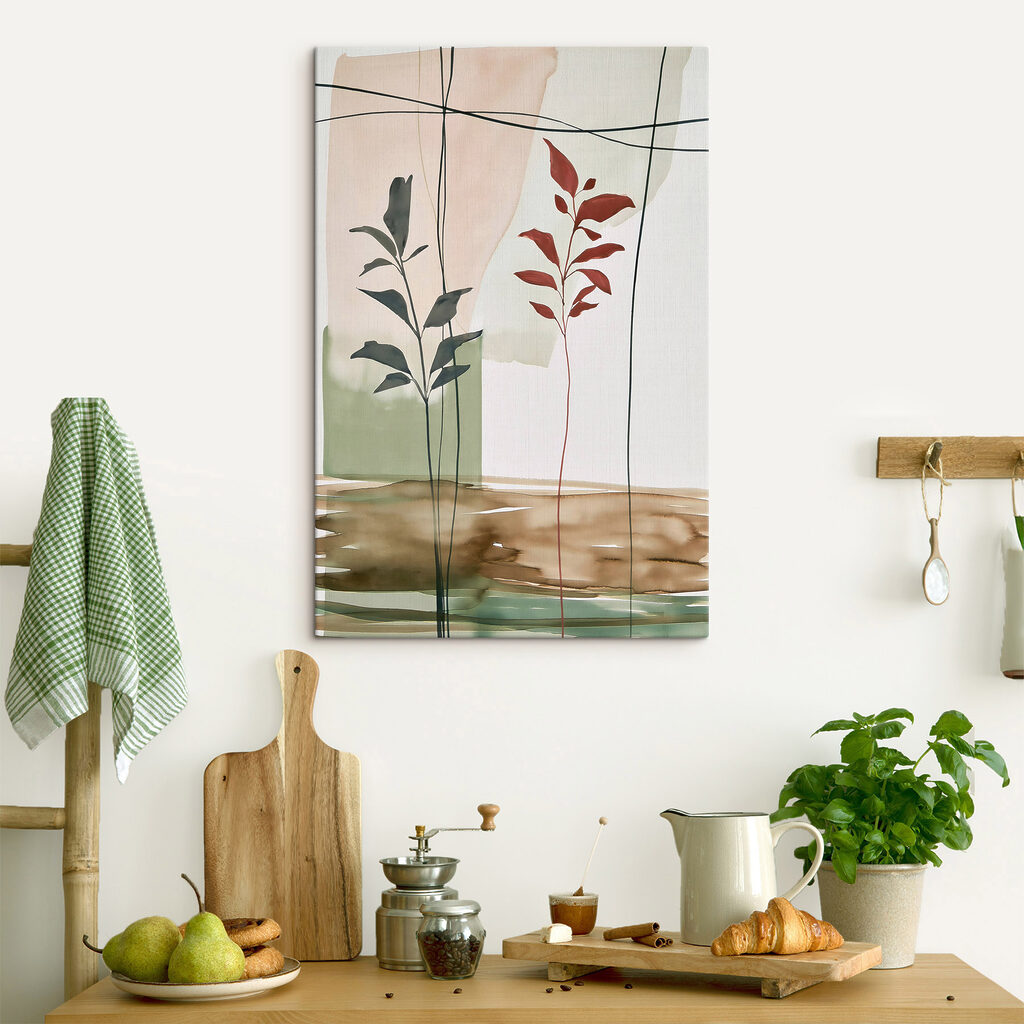 Painting of leaves and a plant Painting of leaves and a plant