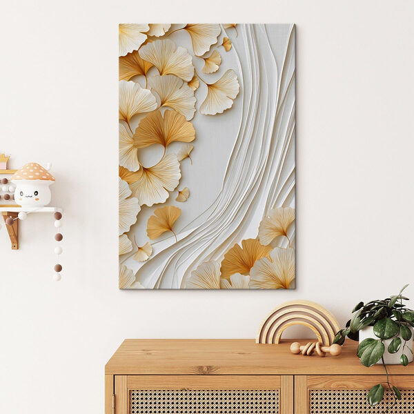 Delicate ginkgo leaves in soft tones