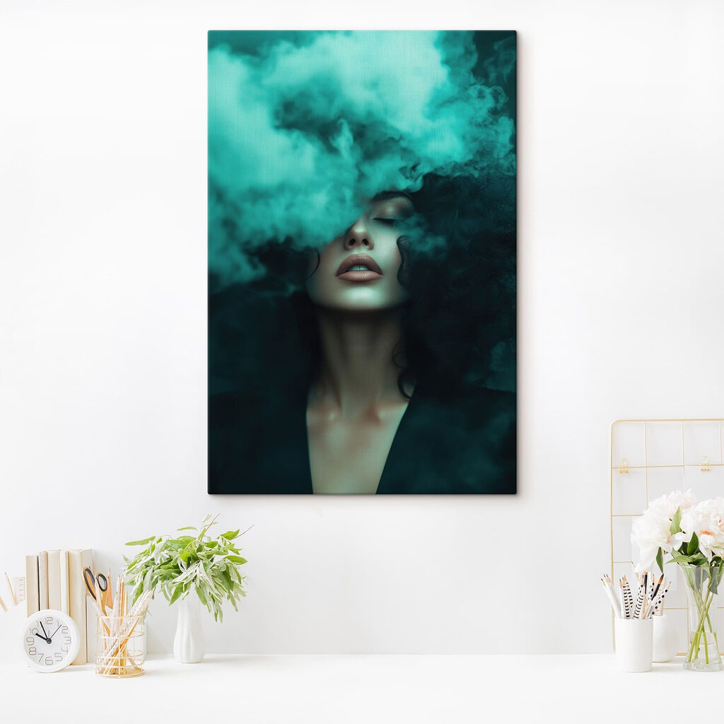 Woman with smoke coming out of her face Woman with smoke coming out of her face