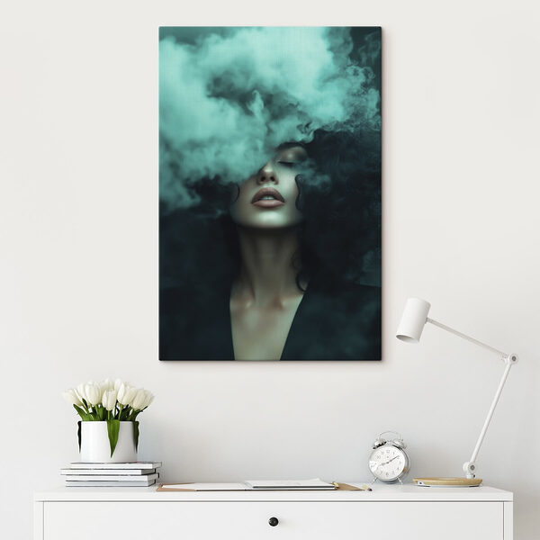 Woman with smoke coming out of her face Woman with smoke coming out of her face