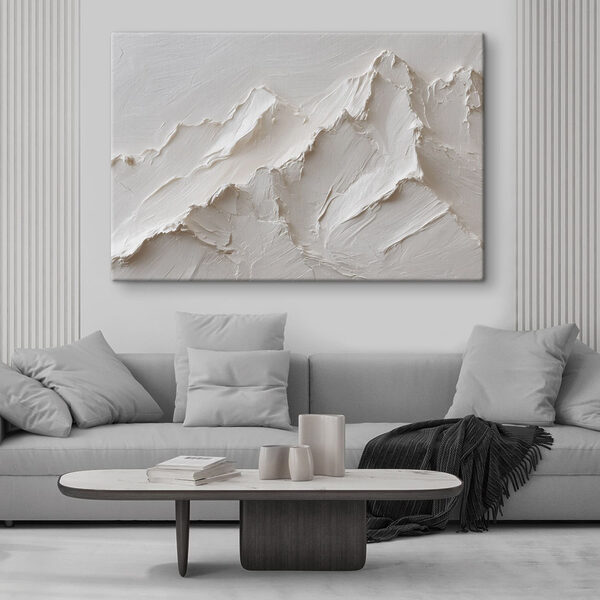Une montagne blanche recouverte de quelques couches de neige Tableaux Une montagne blanche recouverte de quelques couches de neige