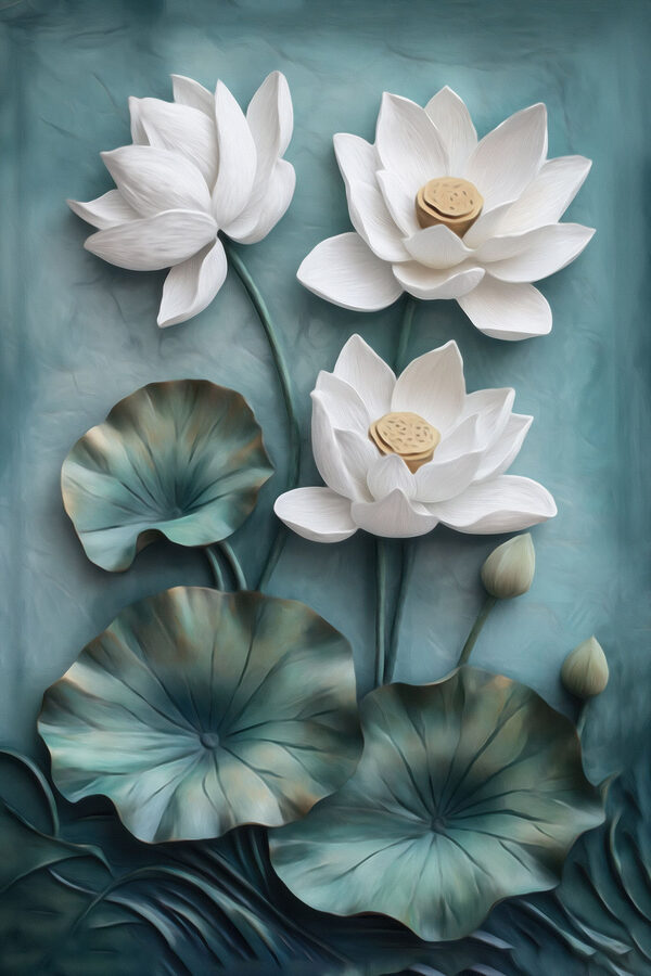 White flowers and green leaves