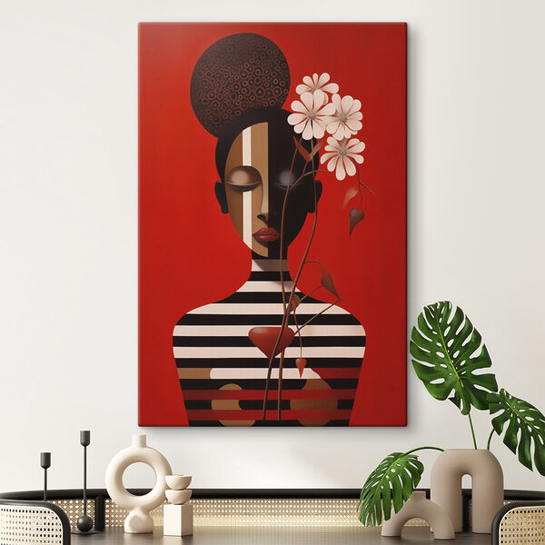 Painting of a woman with flowers