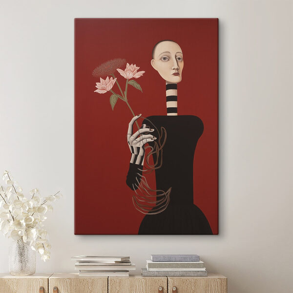 Tableaux Tableaux Tableau représentant une femme tenant des fleurs (UGS : s49190)