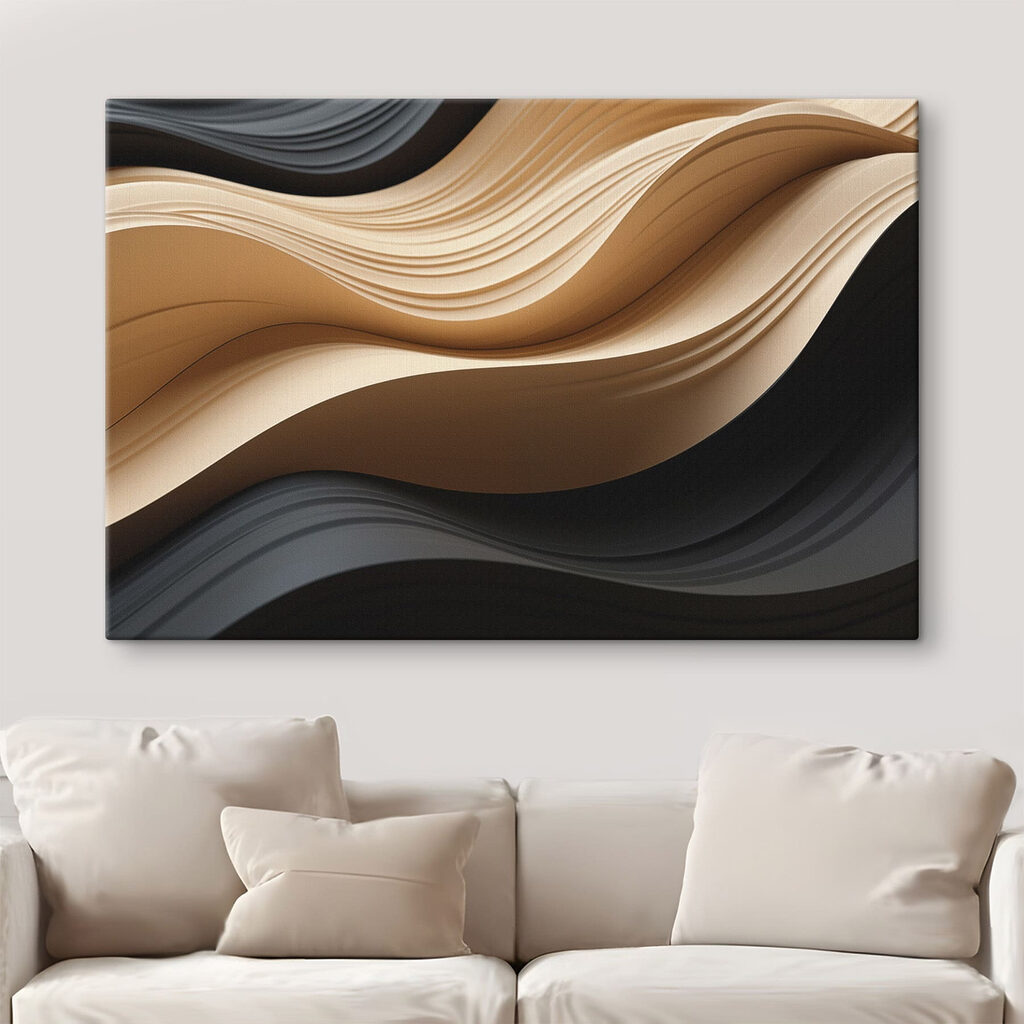 Black and tan wavy lines