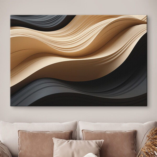 Black and tan wavy lines