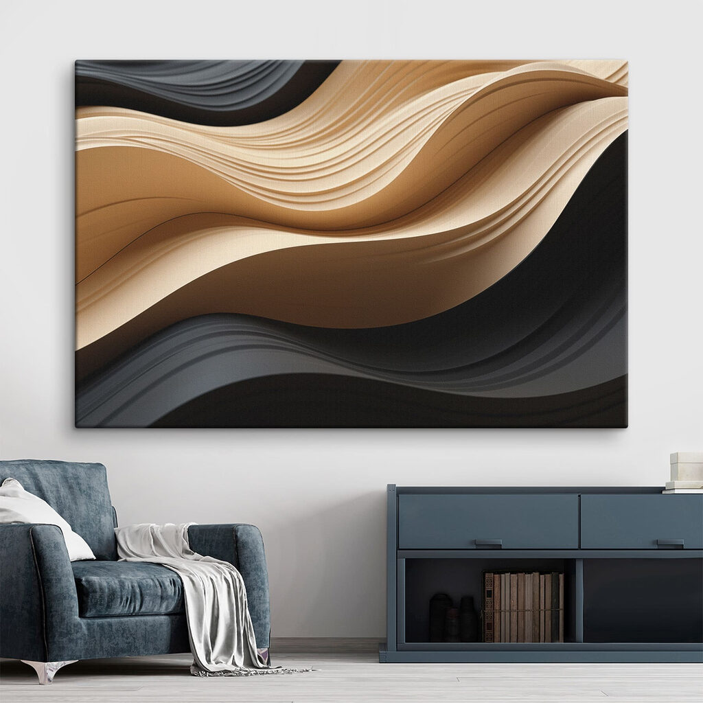 Black and tan wavy lines