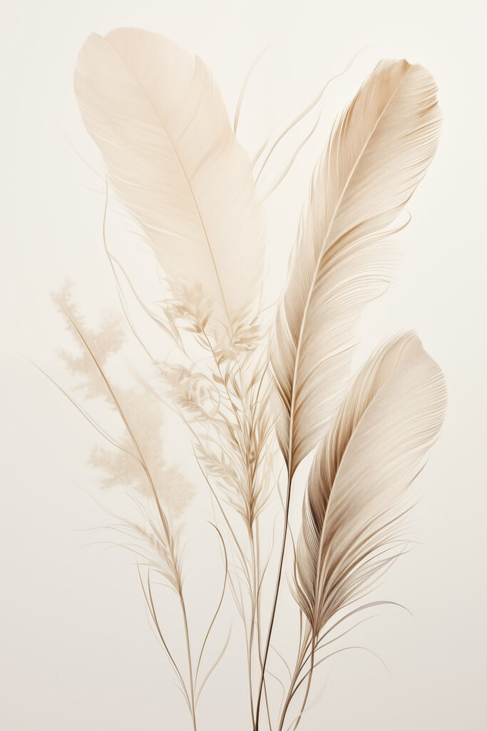 Delicate feathers in soft tones Delicate feathers in soft tones