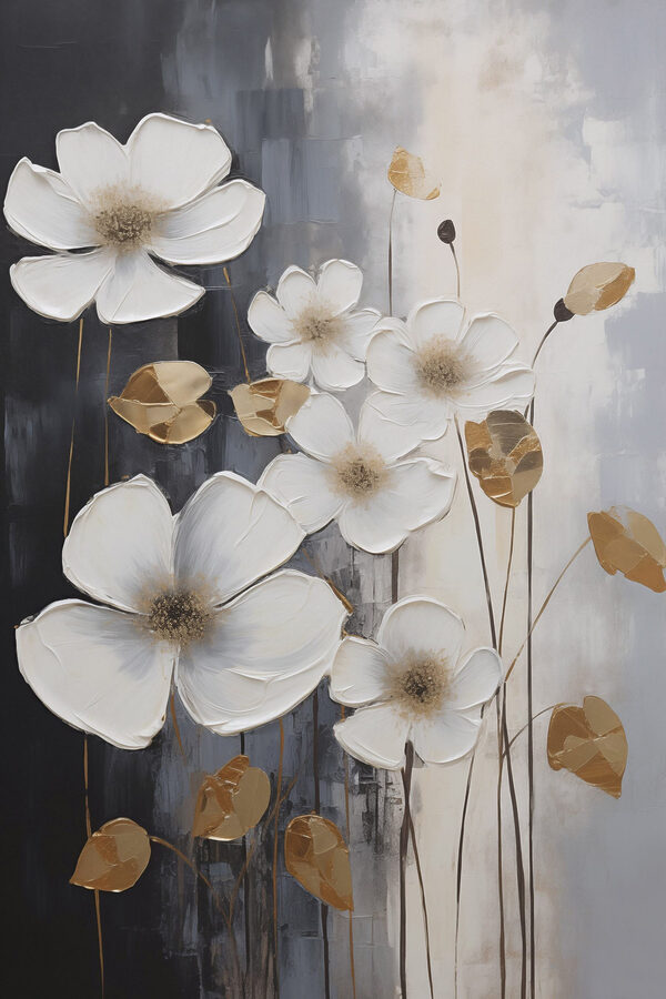 Elegant blooms against a dark backdrop Elegant blooms against a dark backdrop