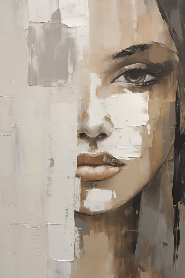 Painting of a woman's face Painting of a woman's face