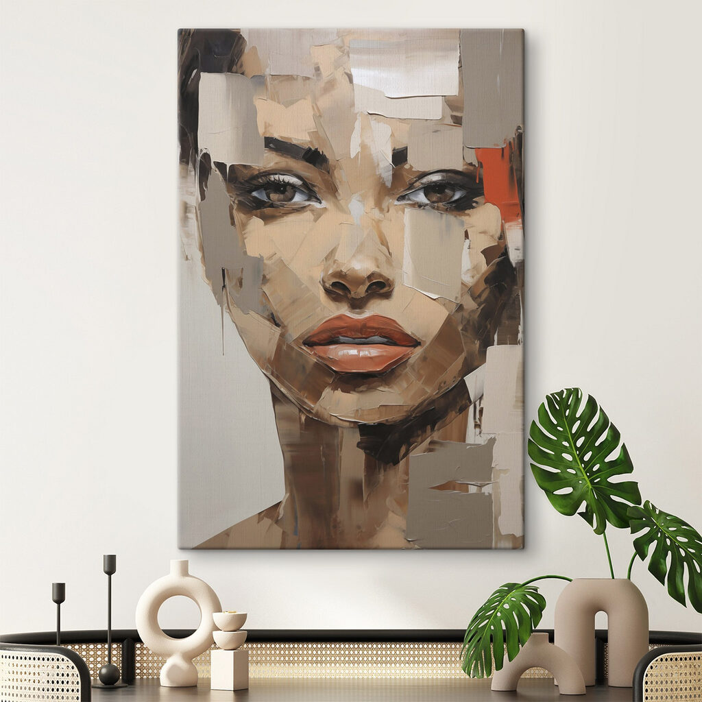Painting of a woman's face Painting of a woman's face