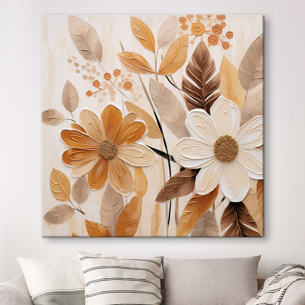 Painting of flowers and leaves