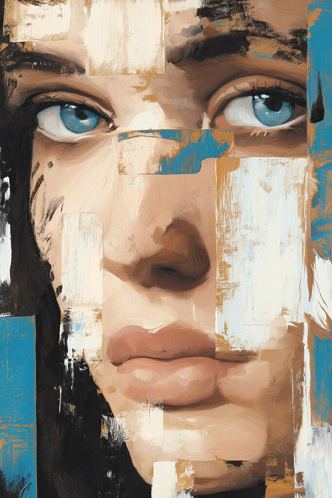 Painting of a woman's face Painting of a woman's face