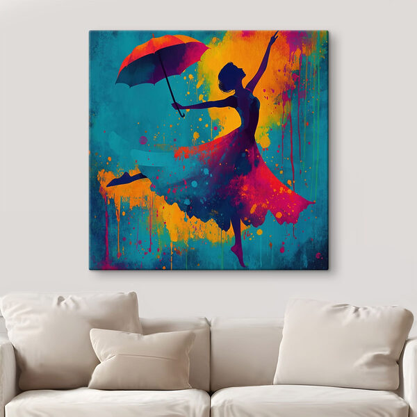 Woman in a dress holding an umbrella Woman in a dress holding an umbrella