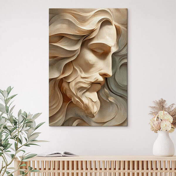 Tableaux Tableaux Sculpture sur bois représentant le visage d'un homme (UGS : s49090)