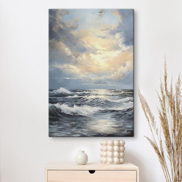 Tableaux Tableaux Peinture représentant des vagues dans l'océan (UGS : s49049)