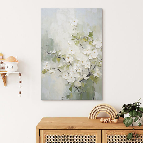Tableaux Tableaux Peinture représentant des fleurs blanches sur une branche (UGS : s49048)