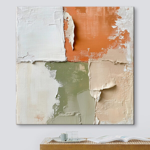 Tableaux Tableaux Blocs de couleurs abstraits dans des tons doux (UGS : s48867)