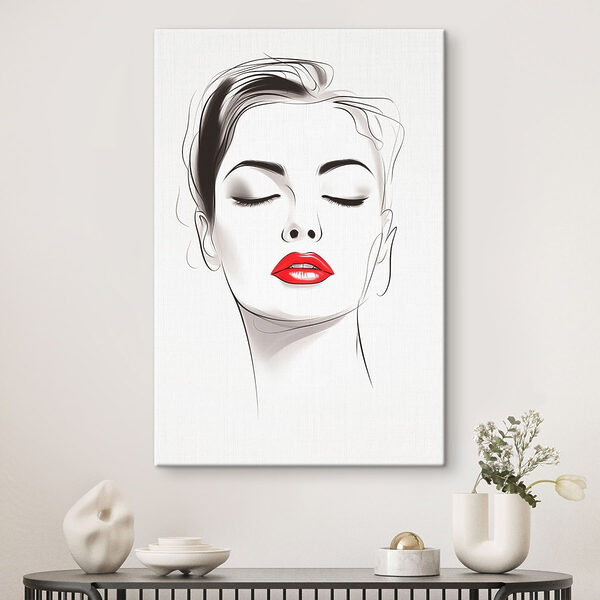 Elegant portrait with bold lips Elegant portrait with bold lips