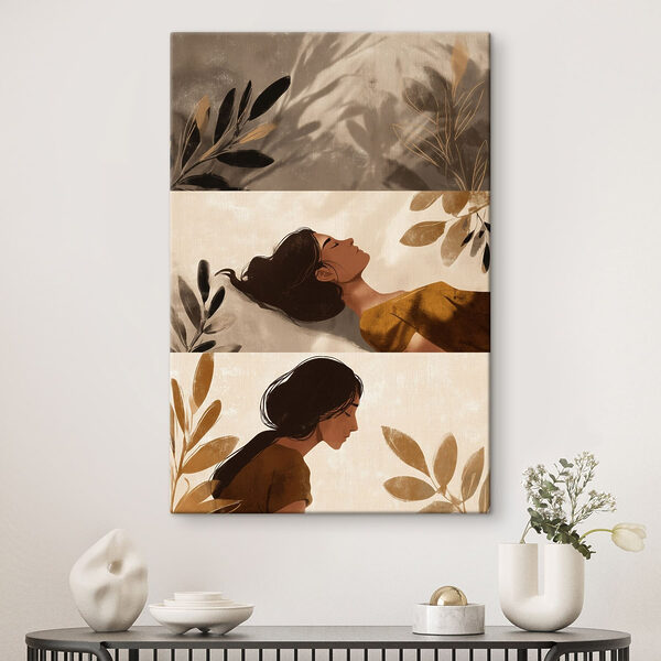 Collage of a woman sleeping Collage of a woman sleeping